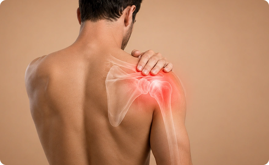 Shoulder joint pain illustration for shoulder pain treatment in Chennai